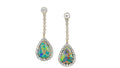 A pair of Edwardian black opal and diamond drop earrings